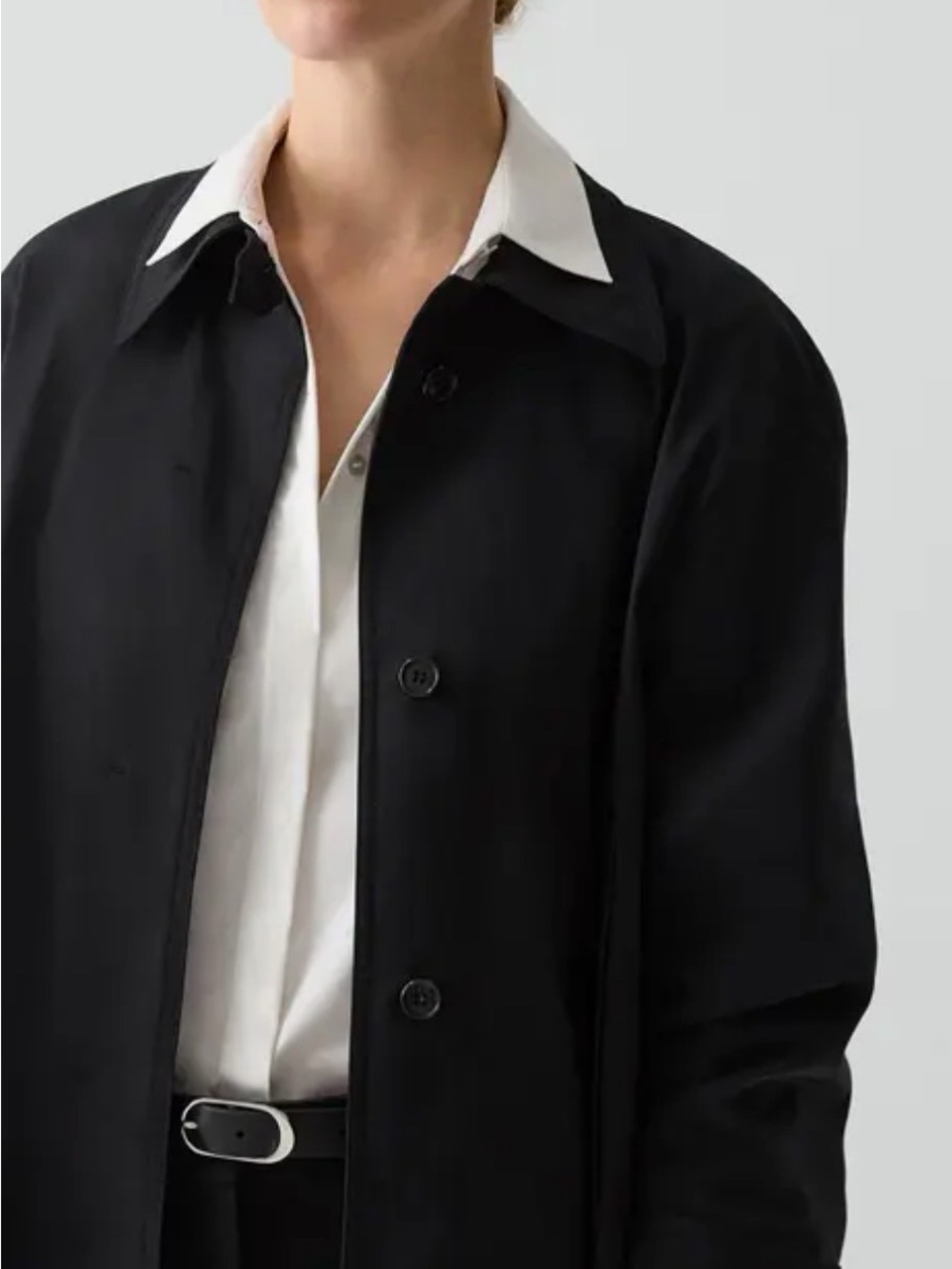 Nordstrom Black Mid-Length Trench Coat